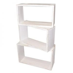 Trittico in legno Decapato Bianco