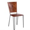 Sedia Boulangerie con gambe in ferro e seduta cuoio 42x40xH89 cm